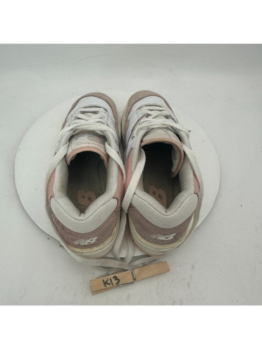 New Balance 550 Women Size 9B BBW550CD Pink Sand White Leather Training Shoes - Picture 9 of 11